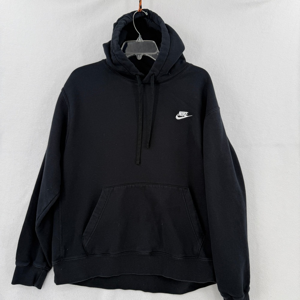 Nike Hoodie Mens XL Black Sportswear Club Fleece Pullover BV2654-010